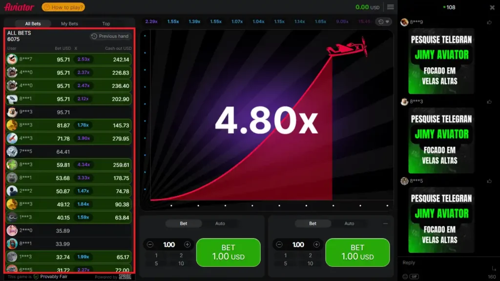 Aviator live multiplier and leaderboard